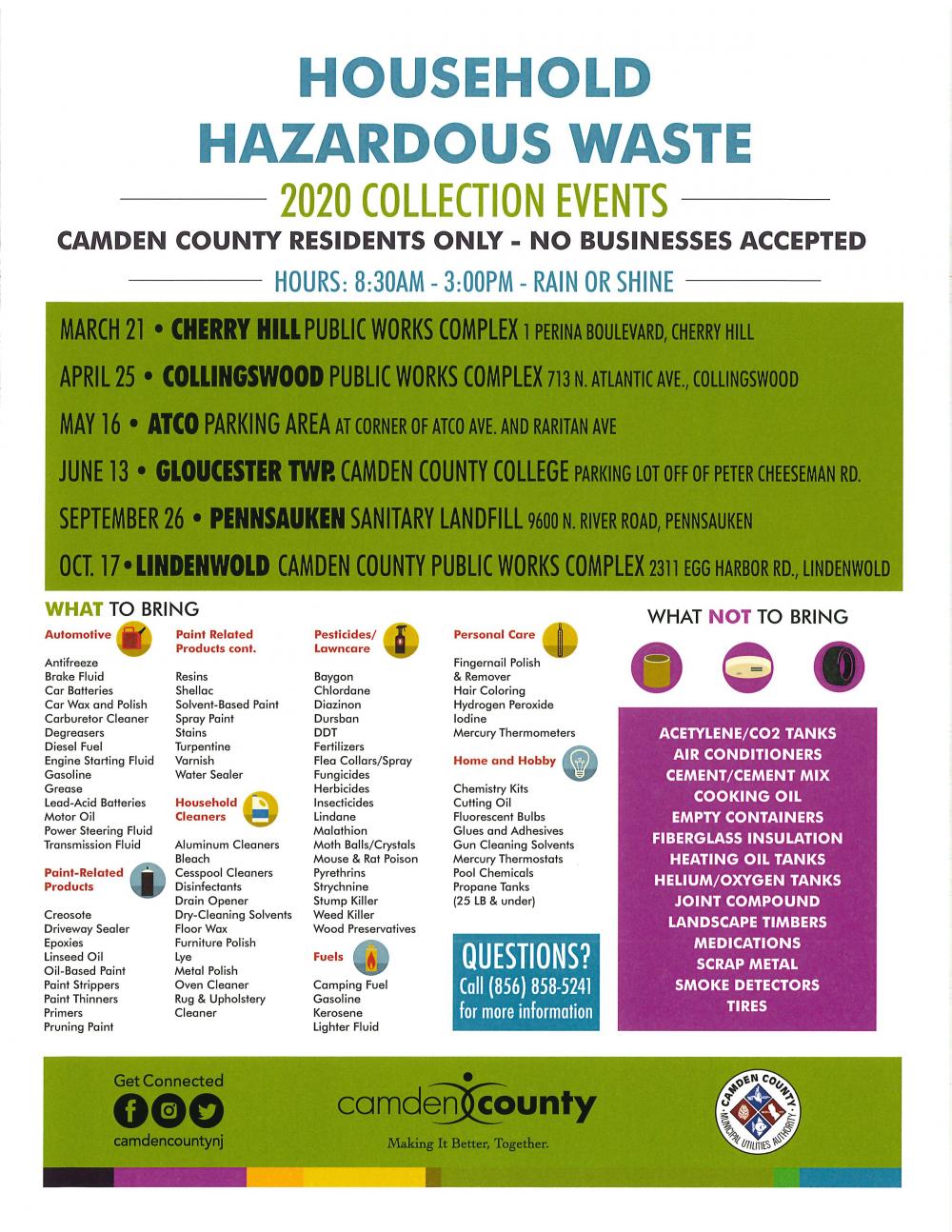 Camden County Hazardous Collection Events Haddon Heights, New Jersey